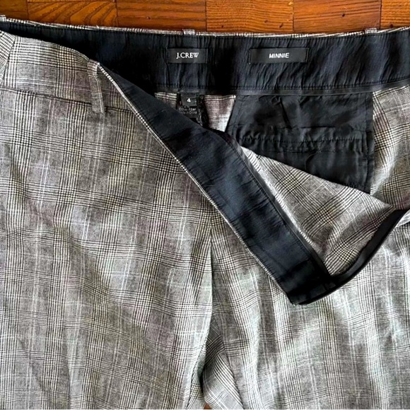 J.CREW Classic βMinnie Pantβ Lightweight Wool Plaid Cropped Trousers - Picture 3 of 6